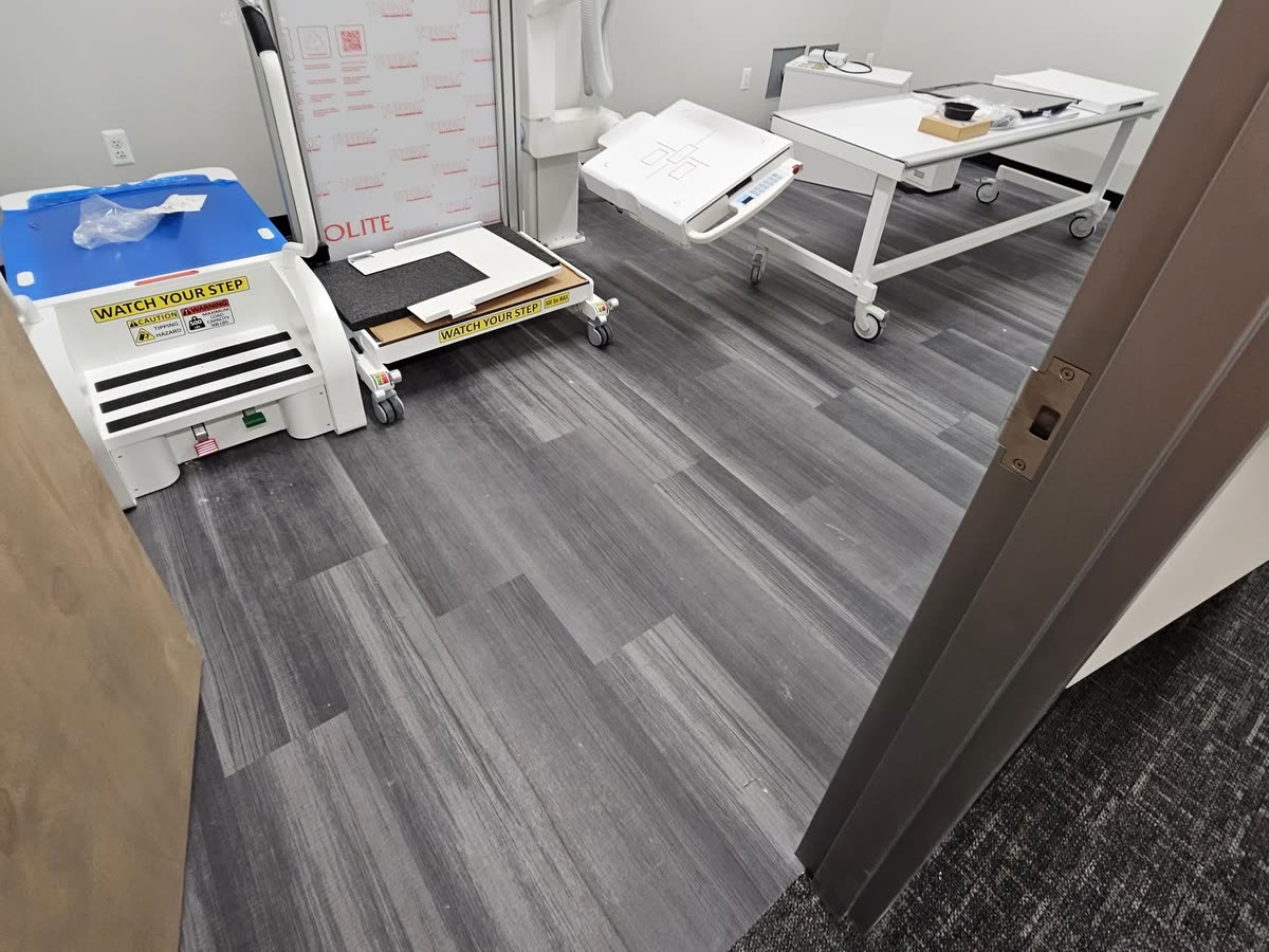 Wood-look LVT in a treatment room